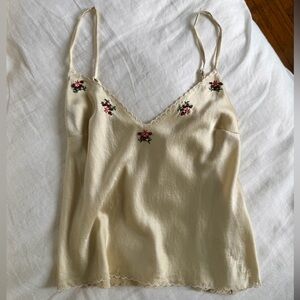 DÔEN Effie Cami - Embroidered Floral Cream in XS